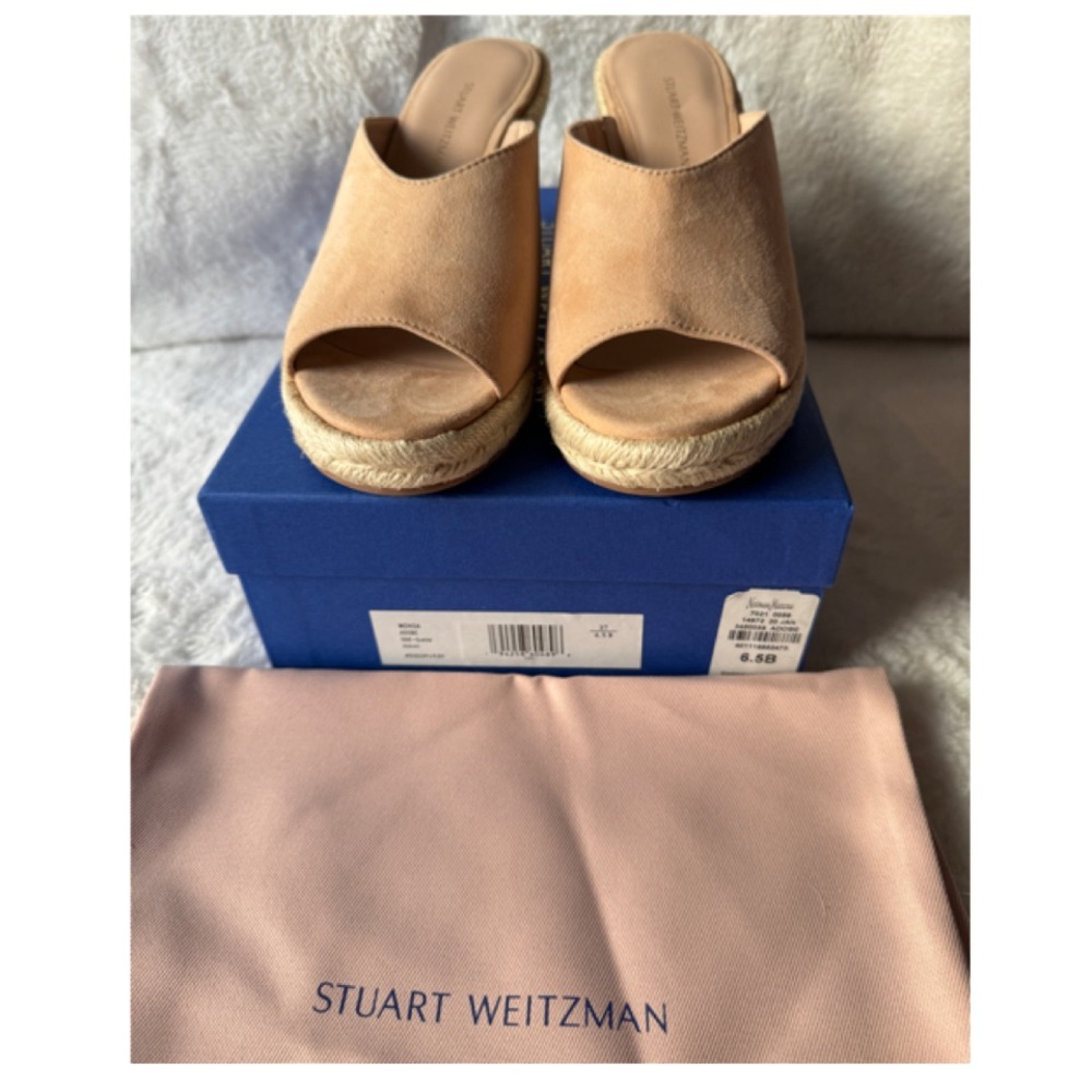 STUART WEITZMAN WONDA ESPADRILLE WEDGE SANDAL SIZE 6 1/2 NWT - Picture 8 of 16
